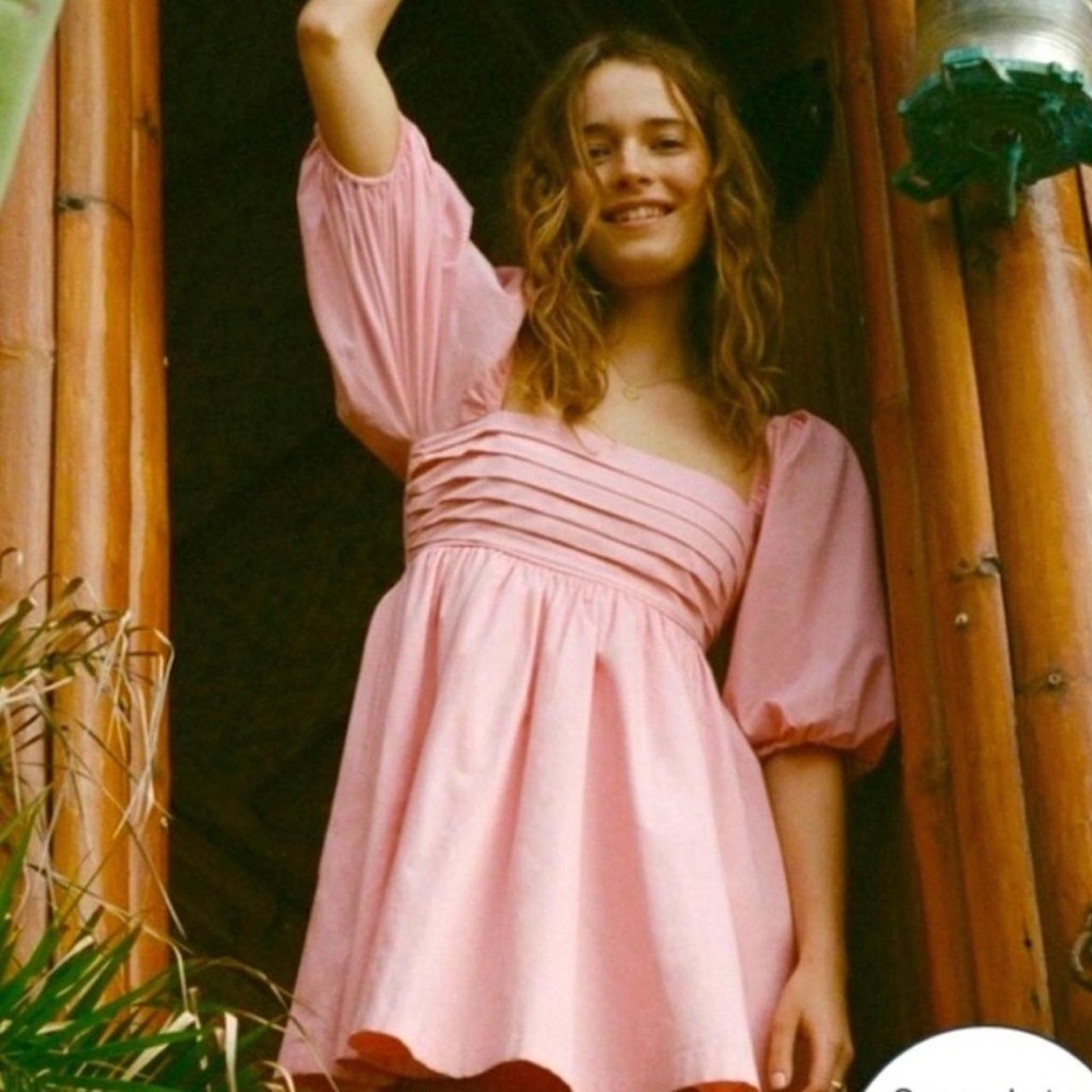 Abercrombie & Fitch Emerson Poplin Puff Sleeve Dress